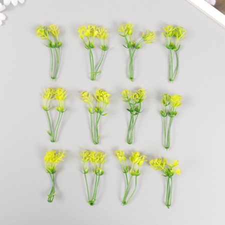 Artificial plant for creativity "celandine" set 12 pcs yellow 9 cm