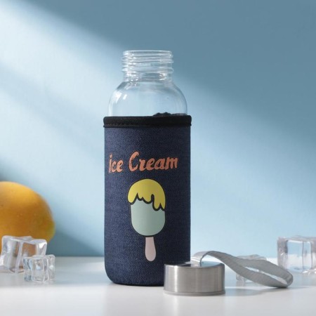 A glass bottle in the case “Summer”, 300 ml, h = 17.5 cm, Mix drawing-2
