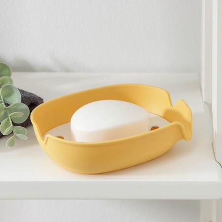 The soap dish is oval, plastic, 15 × 11 × 4 cm, color mix-1