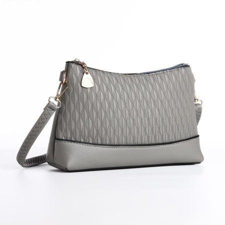 Bag Cross-Bodi with a zipper, gray color-2