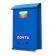 Mail box with a lock, vertical, "mail", blue