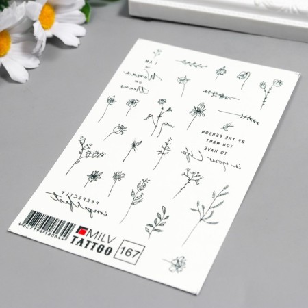 Tattoo on the body "flowers" 10x15 cm-1