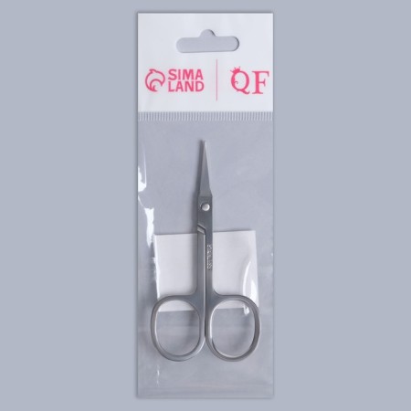 Scissors are manicure, for cuticles, bent, narrow, 9 cm, silver color-3