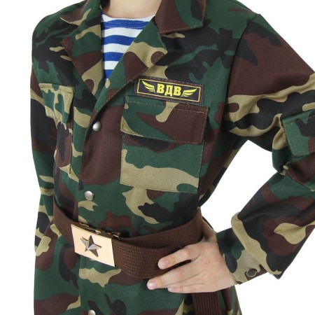 Carnival costume "Airborne Forces", tunic with a shirt, trousers, berets, belt, height 110 cm-2