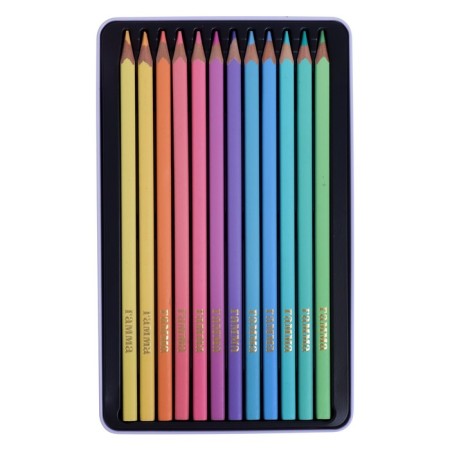 Pencils 12 colors "gamma", pastel, with a pencil case-1