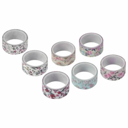 Adhesive Washi-tanks for the decor "Flower mix", 15 mm x 3 m (set 7 pcs) rice paper-2