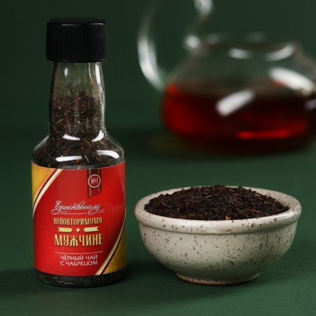 Black tea in a bottle “He who can do everything”, taste: thyme, 25 g.-1