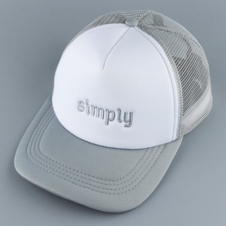 Women's cap with Simply grid, gray color, rr 56-2