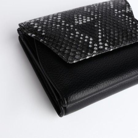 Women's wallet on a magnet, black color-3
