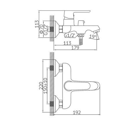 ACCOONA A6366K bath mixer, one -leaf, with a ball switch, green-8