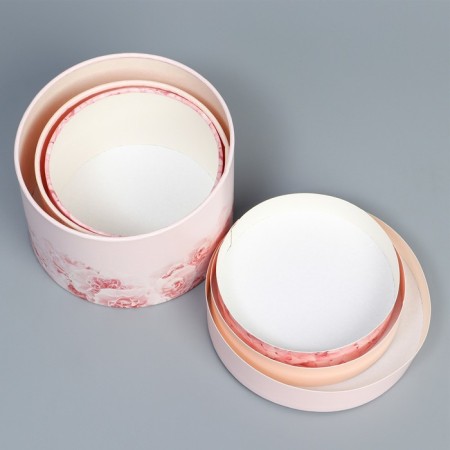 Set of hats 3 in 1, gift packaging, “flowers”, 16 x 10, 14 x 9, 13 x 8.5 cm-3