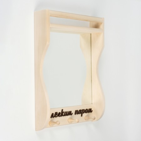 Mirror "Carved with a light steam" with a shelf 45x33 cm-5