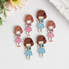 A set of buttons of decorative wood 