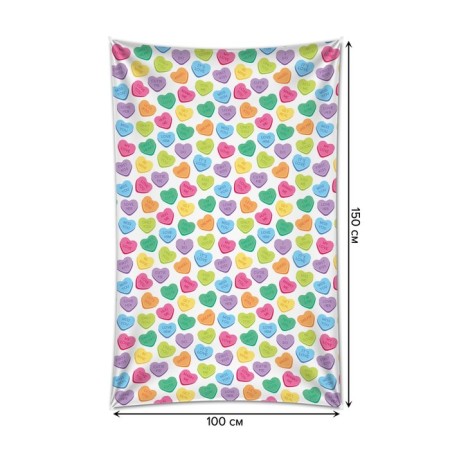 Decorative panel with photo printing "Rainbow of hearts", vertical, size 100x150 cm-1