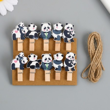 Decor for creativity tree "Procher. Panda" set 10 pcs 4.2x2.3x1.2 cm-3