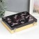 Casket tree "Pink unicorns on black" leatherette gloss 5.5x24x17 cm