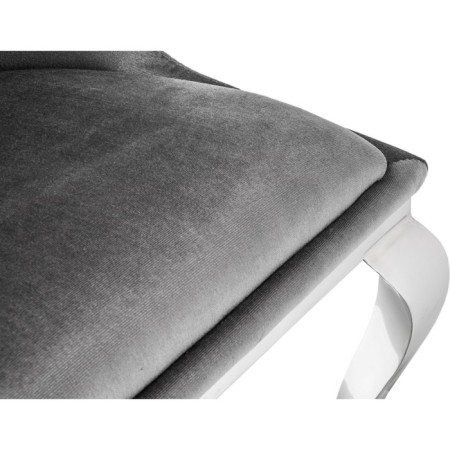 SHEET on the metal frame Erica metal/fabric, chrome/gray 60x57x79 cm-6