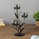 Summary metal, glass for 3 candles "openwork with pearls" black 29x15x11.5 cm