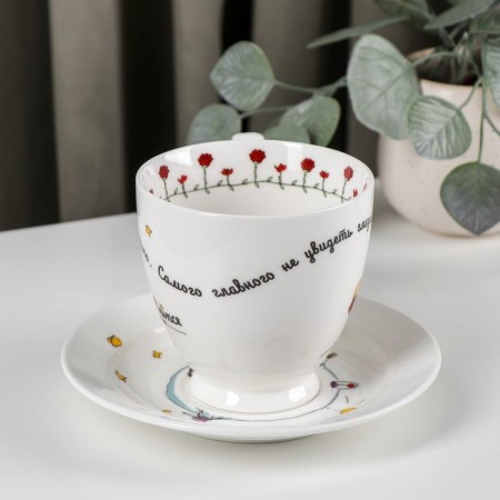 Tea pair of porcelain "Little Prince", 440 ml, saucer d = 16 cm-2