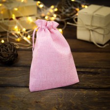 Gift bag from canvases, pink, 10 x 14 cm