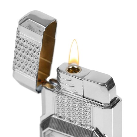 Gas lighter for smoking "Clock on the strap", piezo, silver-3