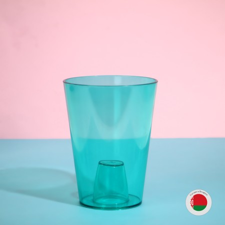 Pot for orchids, 1.2 l, 12.5 × 16.6 cm, plastic, transparent-turquoise-3