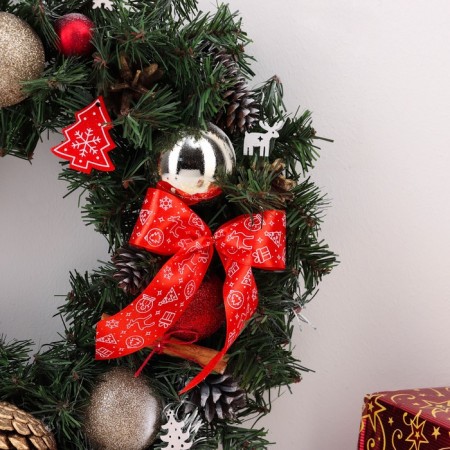 Festive wreath "New Year's star", 45 cm, handmade-1