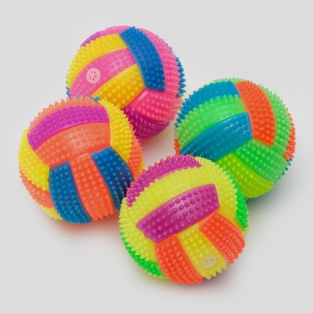 Dog ball glowing with a “water polo”, tpr, 7 cm, mix of flowers-2