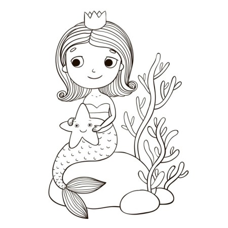 Mermaids. Coloring for kids-2