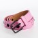 Children's belt, width 2.2 cm, eyelets, buckle metal, pink color