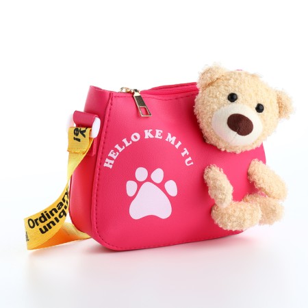 Bag's bag with lightning, raspberry color