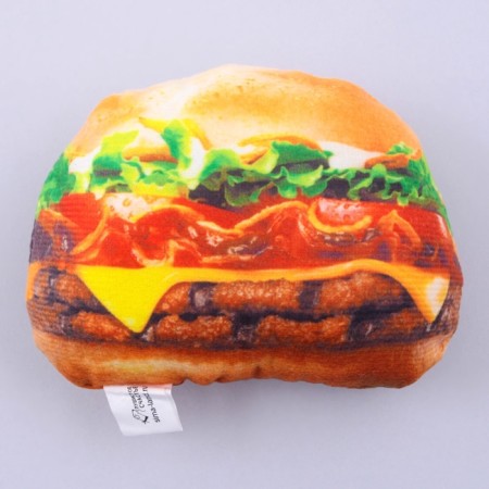 A toy for dogs with a bake "Burger" from textiles, 12 x 9.3 cm-4