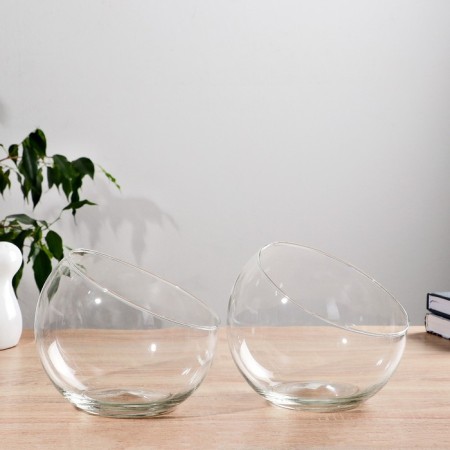 VAZA "Anabel" Ball with a slanting rez D-19x14.5 cm, V = 1.5 l, Mix Transparent-2