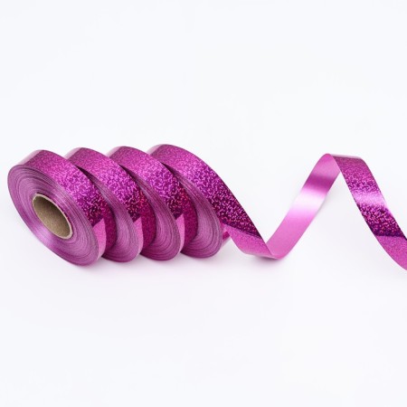 Holographic tape for decor and gifts, raspberry, 2 cm x 50 m-2