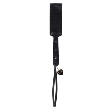 Paddle soft pecado bdsm, genuine leather and wood, black color-1