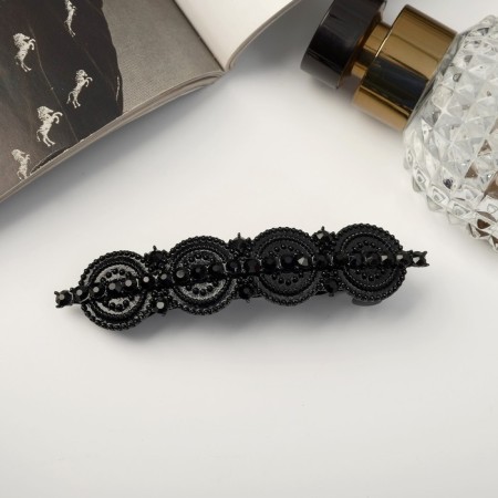 Hair hair clip "Chrisiya" circles luxury, 8 cm, black