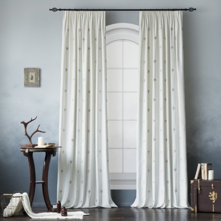 Set of curtains "Lilas", size 145 x 270 cm - 2 pcs, white color