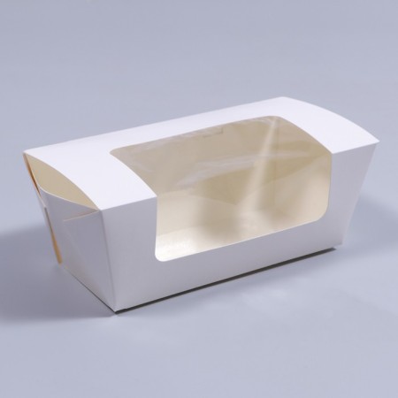 Remote container, rectangular with a window, white, 20.5 x 9 x 9 cm
