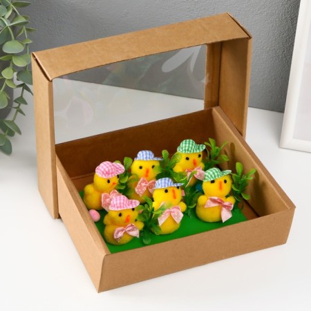 Easter souvenir "chicken in a hat and three testicles" set of 6 pcs 5.5x12.5x18 cm-3