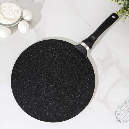 Summary pan, d = 32 cm, plastic handle, anti-stick coating, color dark marble-1