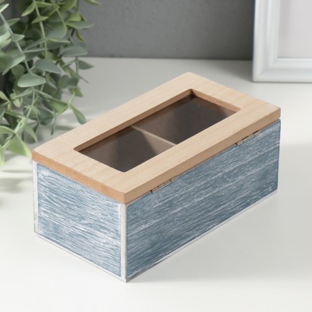 Casket Wood 2 Detroot "Dragonfly and Flowers" Blue 8.8x16.2x7 cm-4