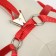 A set with a soft harness and a bow, size l, leash 120 x 1.5 cm, og 35-50 cm, red