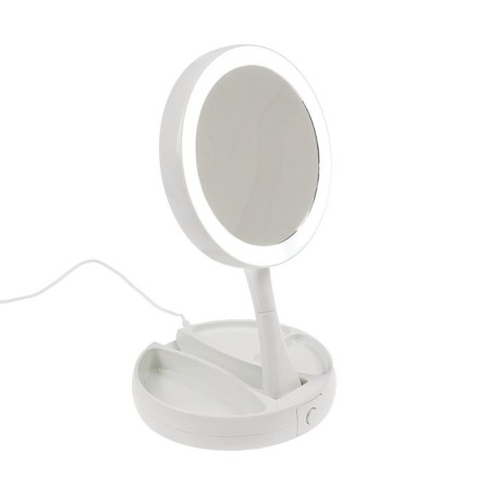 Luazon KZ-09 mirror, backlight, desktop, 30 × 16 × 16 cm, increase x 10, usb, white