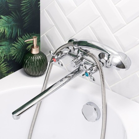 BUNE BAUU BA5318-4-C007-B702 bath, pour 350 mm, shower set, brass, chrome-1
