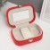 Casket to the leatherette for jewelry "Crocodile leather" red 15x10.5x5 cm