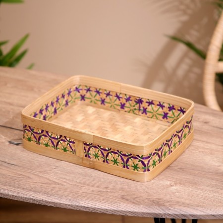Wicker basket, from bamboo 30x23x8 cm-1