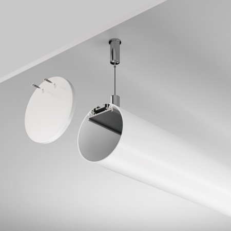 Aluminum profile of the suspended Led Strip Alm-D60-S-2M, 200x3 cm, silver color-2