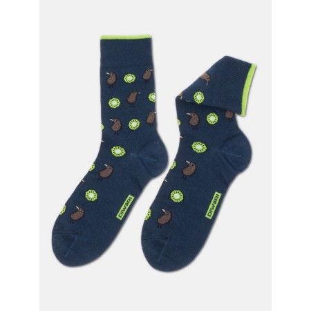 Men's cotton socks diwari happy "kiwi", size 25, dark blue color-1