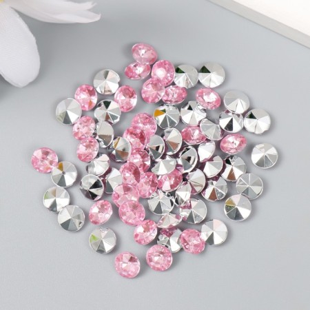 Decor for creativity in the bottle "Rhinestones. Light pink" set of 250 pcs d = 0.6 cm 4x3x3 cm-3