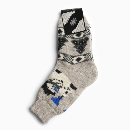 Men's woolen socks "Snowman", gray color, size 25-2